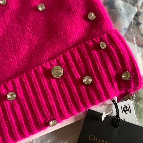 Charter Club Cashmere Embellished Cuffed Beanie Pink OS main image 14
